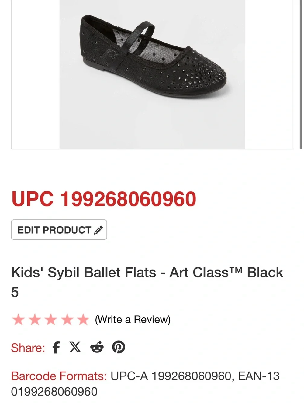 art class Black Crystal-Accent Mary Jane Flat b161s